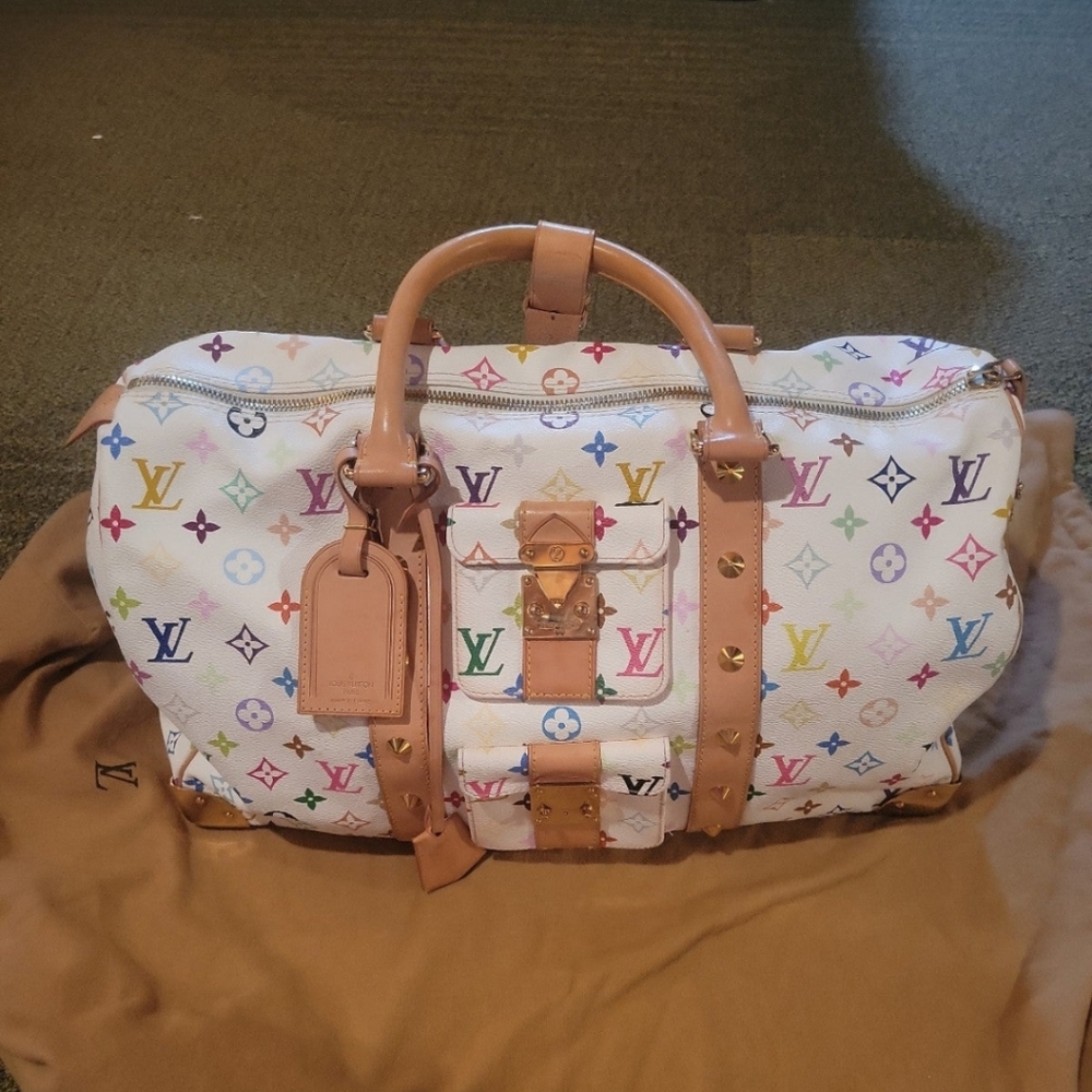 Louis vuitton white multicolor carry all